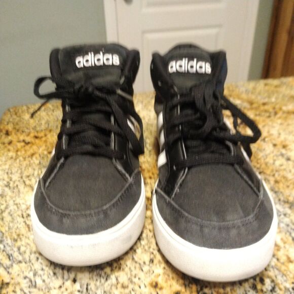 Adidas VS Set Mid Athletic Sneaker Black White Casual Shoes Men\'s Sz 7.5 BB9890